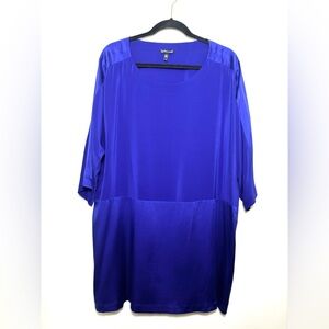 Eileen‎ Fisher 100% Silk Tunic Top Scoop Neck 3/4 Sleeve Oversized Womens size L